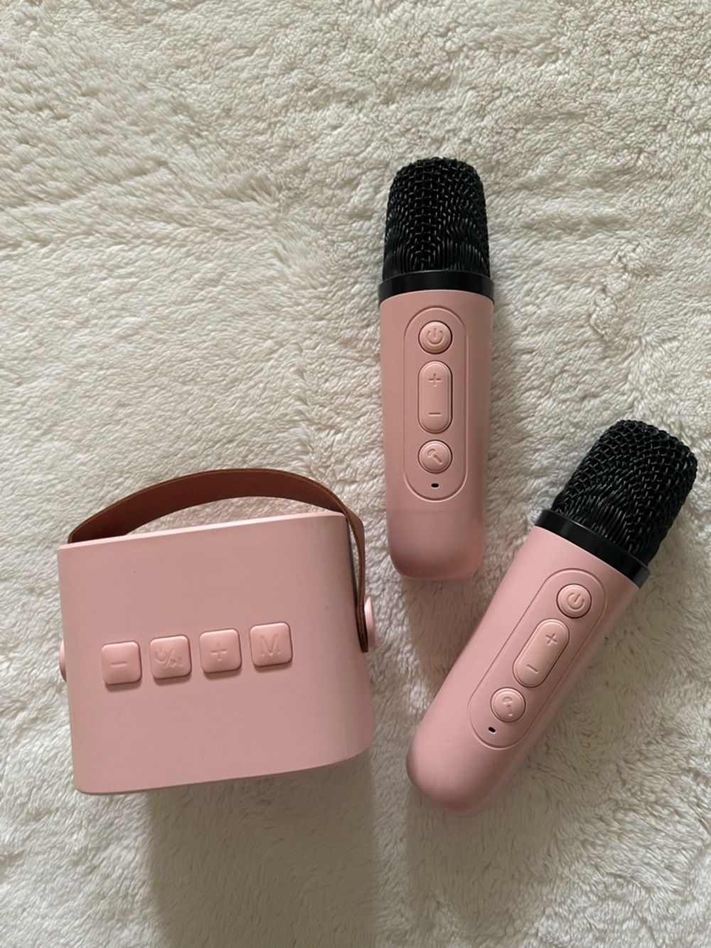 Wireless Karaoke Speaker Set with Dual Pink Microphones - Picture 2 of 2